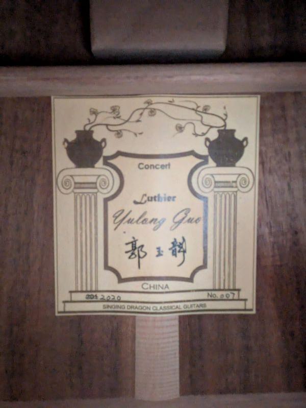 Yulong Guo製作のダブルトップギター